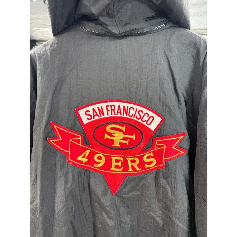 Vintage San Francisco 49ers Jacket Mens XL 90s NFL Pullover Windbreaker Big Logo